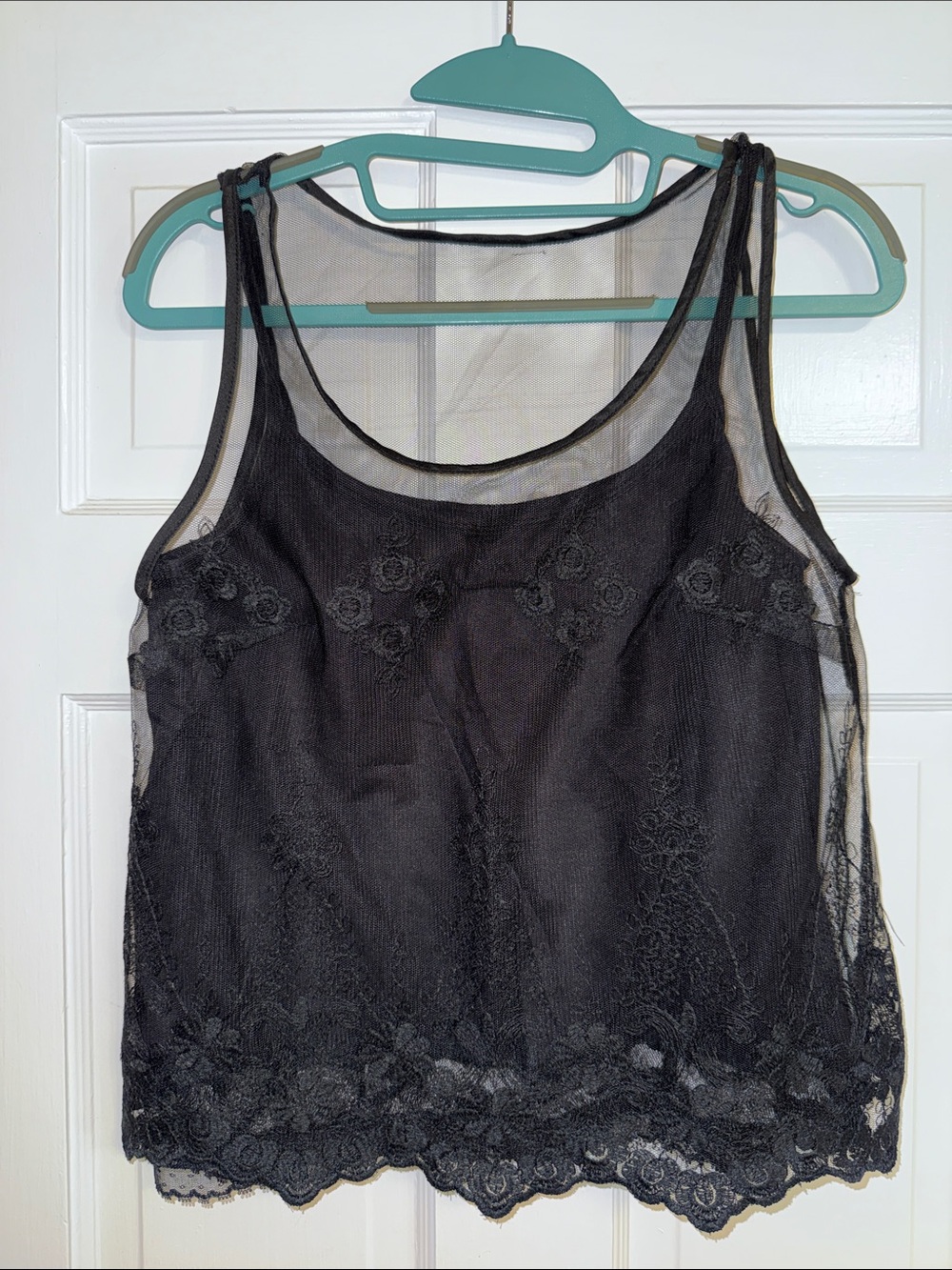 Black Lace Sheer Tank Top